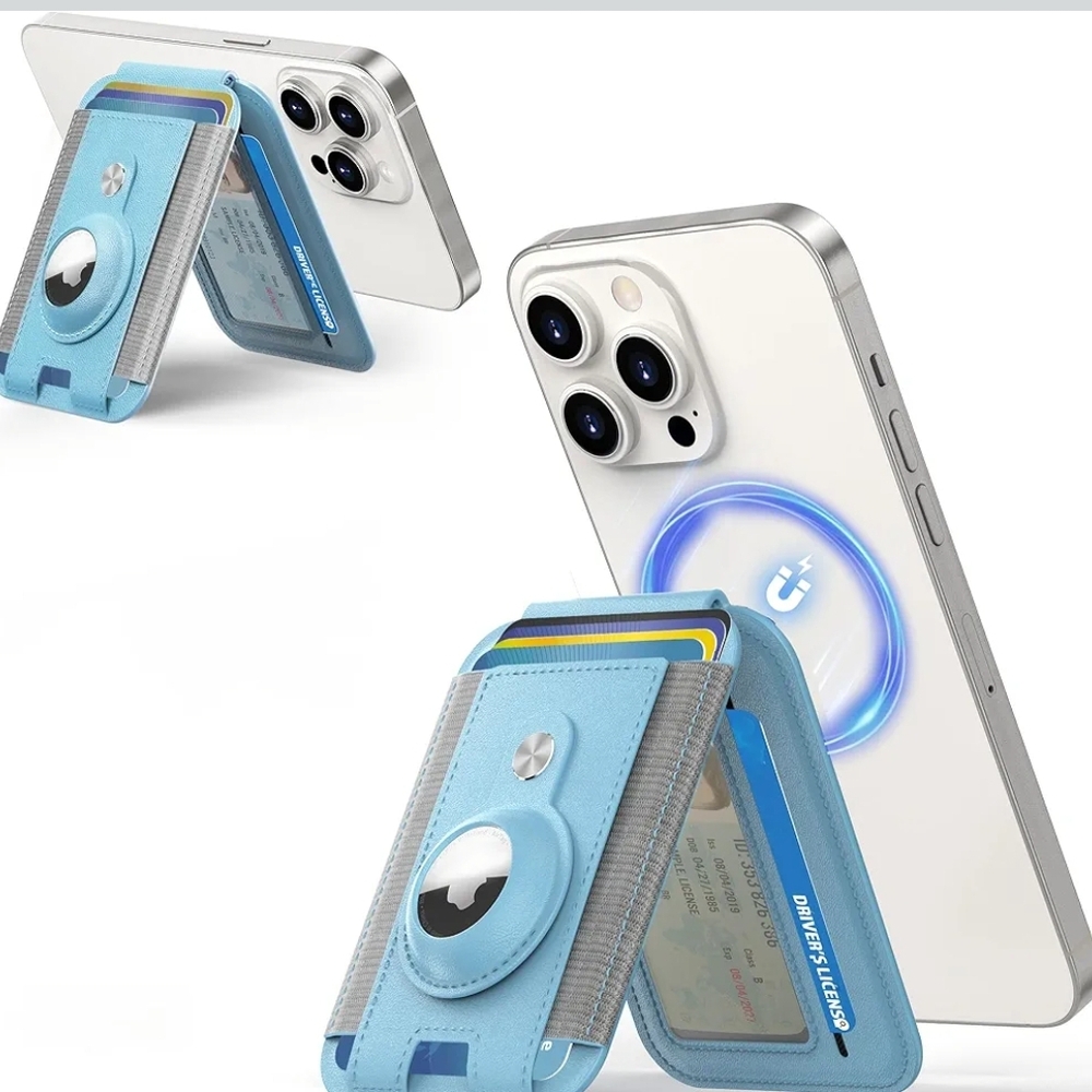 Mag-Safe with AirTag Holder,Magnetic with Adjustable Stand, Mag-Safe Phone for i